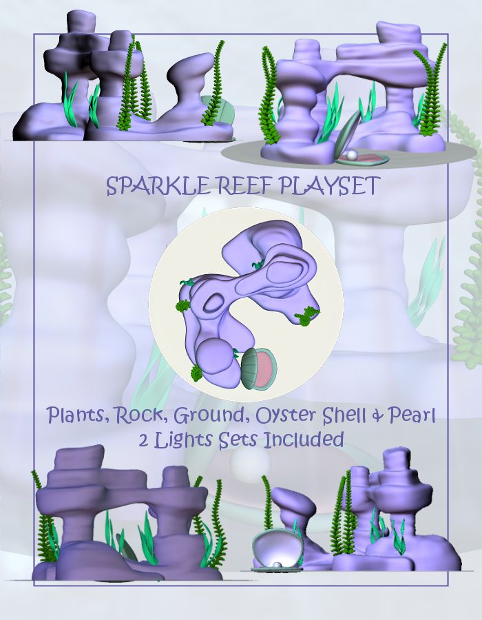 Gumdrops: Sparkle Reef Playset by: Lady LittlefoxRuntimeDNA, 3D Models by Daz 3D