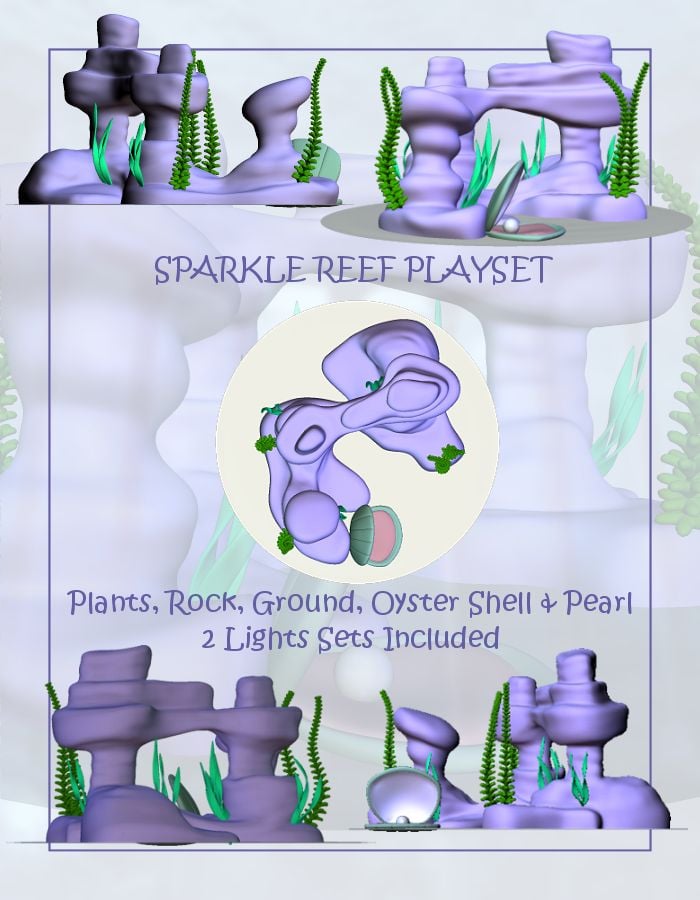 Gumdrops: Sparkle Reef Playset by: Lady LittlefoxRuntimeDNA, 3D Models by Daz 3D