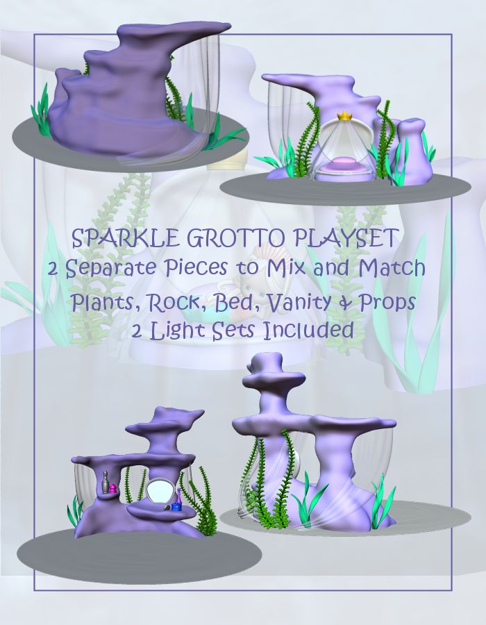 Gumdrops: Sparkle Grotto Playset by: Lady LittlefoxRuntimeDNA, 3D Models by Daz 3D