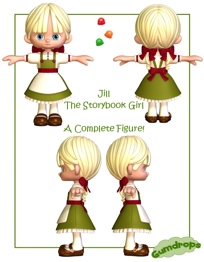 Gumdrops: Jill the Storybook Girl by: Lady LittlefoxCapsces Digital InkRuntimeDNA, 3D Models by Daz 3D