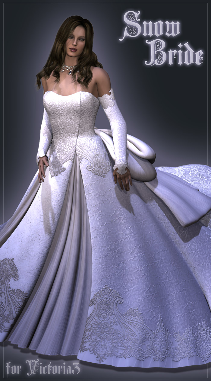 Snow Bride for V3 by: Lady LittlefoxRuntimeDNA, 3D Models by Daz 3D
