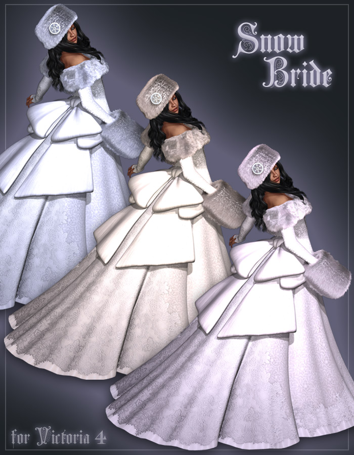 Snow Bride for V4 by: Lady LittlefoxRuntimeDNA, 3D Models by Daz 3D
