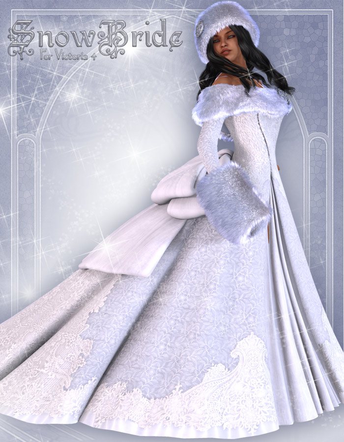 Snow Bride for V4 Snow Bride for V4 by: Lady LittlefoxRuntimeDNA, 3D Models by Daz 3D