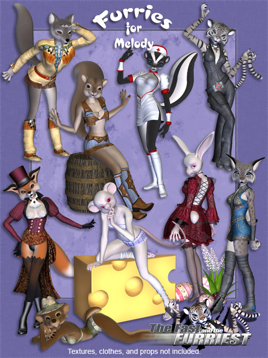 Furries for Melody by: Capsces Digital InkRuntimeDNA, 3D Models by Daz 3D