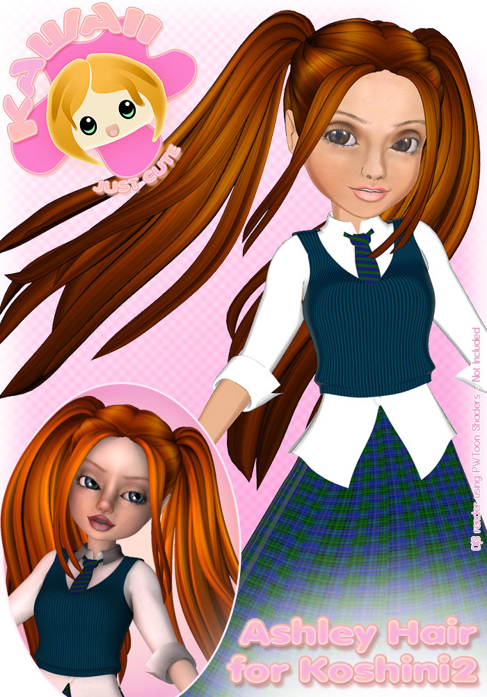 Kawaii! - Ashley Hair for Koshini2 by: Lady LittlefoxRuntimeDNA, 3D Models by Daz 3D