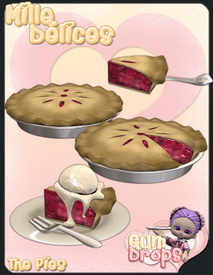 Gumdrops: Mille Delices - Pies by: Lady LittlefoxRuntimeDNA, 3D Models by Daz 3D
