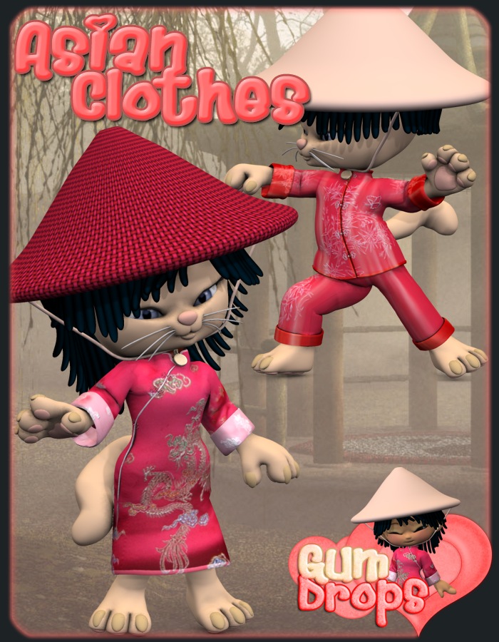 Gumdrops: Asian by: 3D-GHDesignRuntimeDNA, 3D Models by Daz 3D