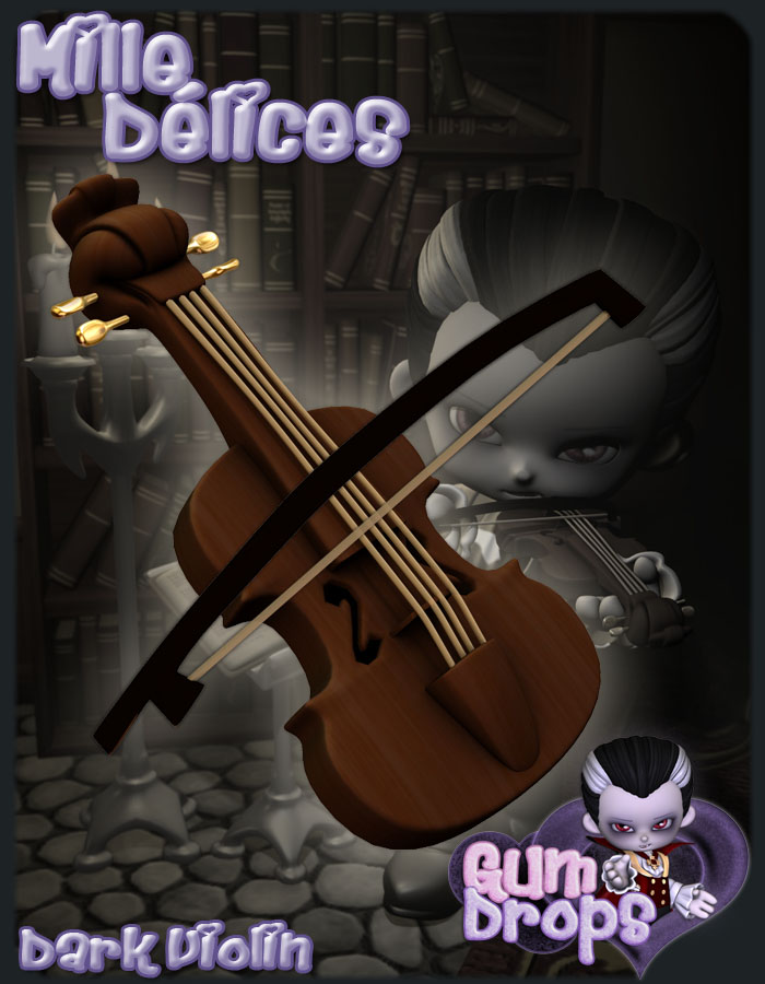 Gumdrops: Mille Delices - Dark Violin by: Lady LittlefoxRuntimeDNA, 3D Models by Daz 3D