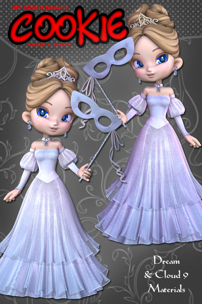 Goth Gown for Cookie Goth Gown for Cookie by: Lady LittlefoxRuntimeDNA, 3D Models by Daz 3D