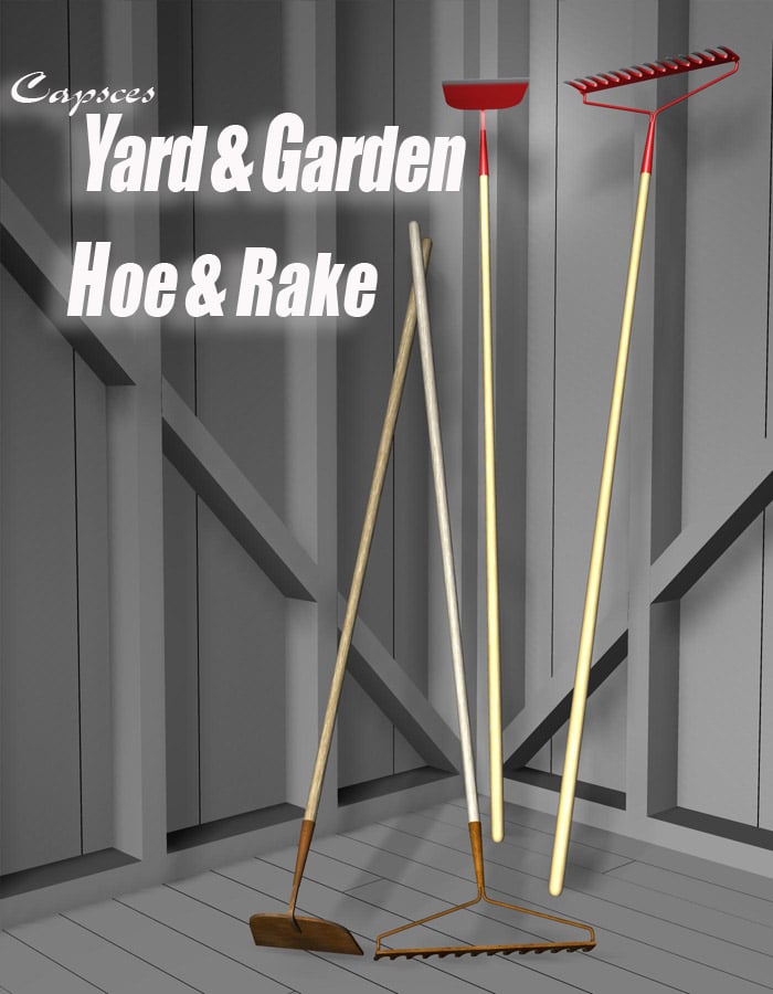 Yard and Garden - Hoe and Rake by: Capsces Digital InkRuntimeDNA, 3D Models by Daz 3D
