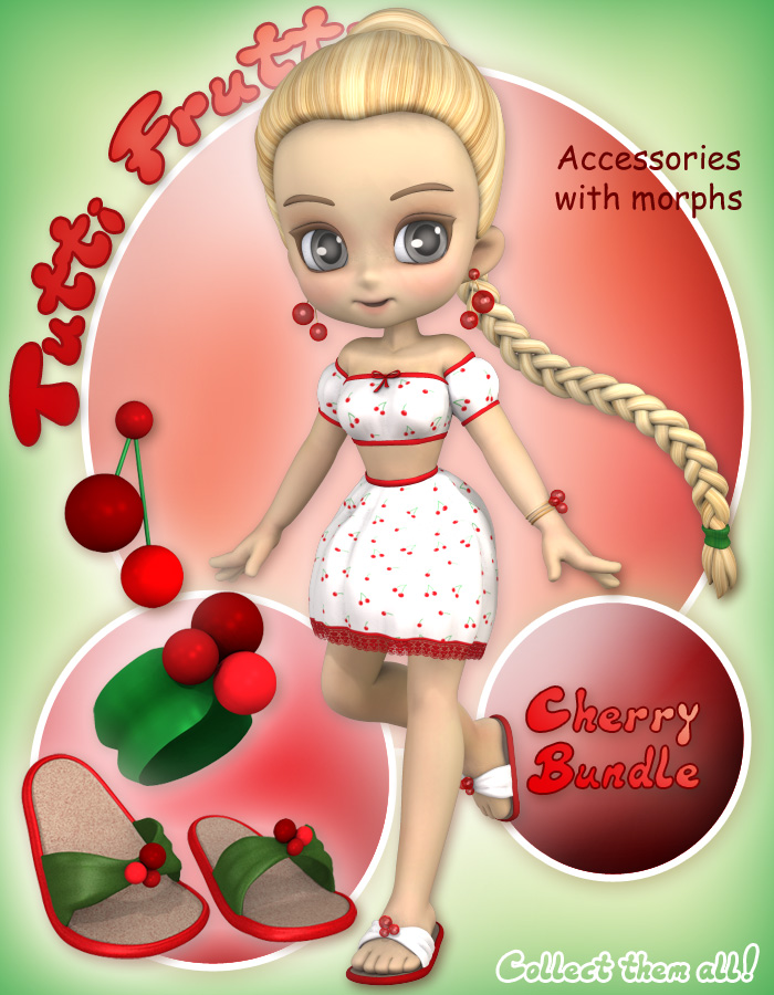Tutti Frutti: Cherry for Cookie - Bundle by: eshaRuntimeDNA, 3D Models by Daz 3D