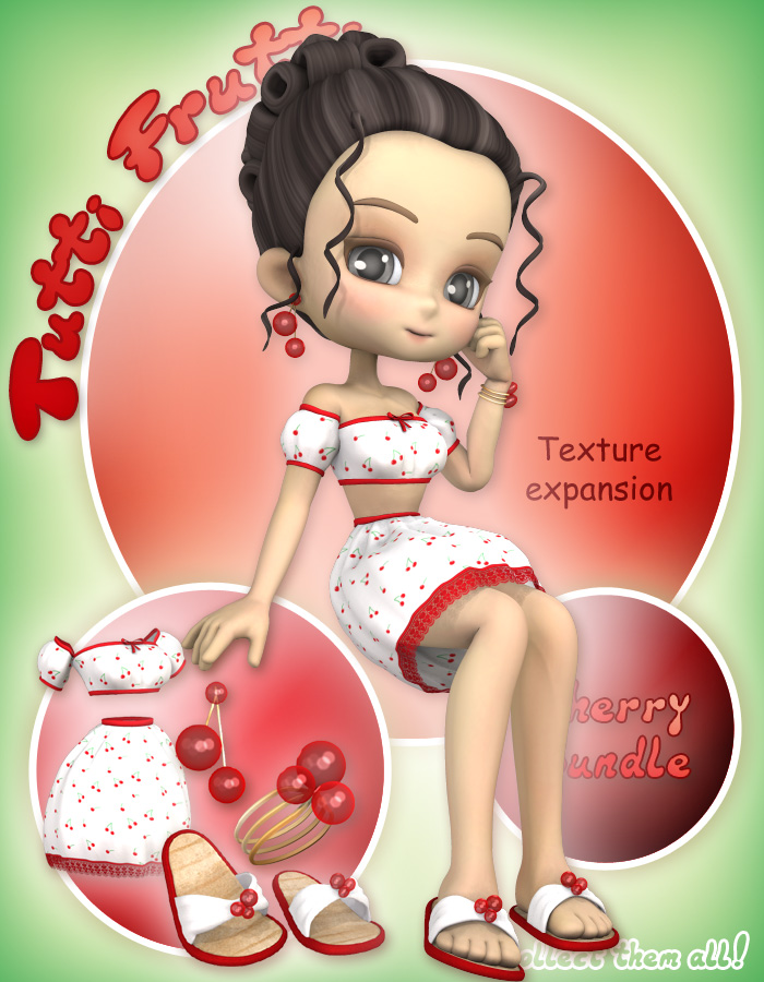 Tutti Frutti: Cherry for Cookie - Bundle by: eshaRuntimeDNA, 3D Models by Daz 3D