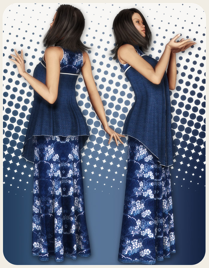 Asian Priestess Skirt for Victoria 4 by: EvilinnocenceRuntimeDNA, 3D Models by Daz 3D
