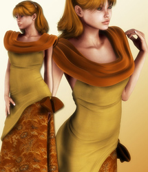 Autumn Ball Dress for V4 by: EvilinnocenceRuntimeDNA, 3D Models by Daz 3D