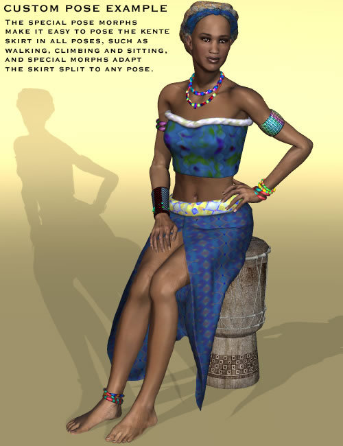 Kente Clothing for Stephanie 3.0 Petite Kente Clothing for Stephanie 3.0 Petite by: Lourdes, 3D Models by Daz 3D