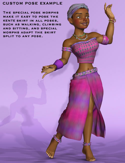 Kente Clothing for the Girl by: Lourdes, 3D Models by Daz 3D