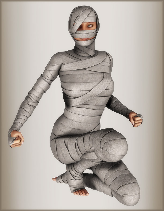 Head and Neck Bandages for V4 by: EvilinnocenceRuntimeDNA, 3D Models by Daz 3D