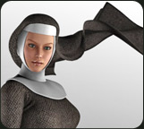 Nun Veil for V4 by: EvilinnocenceRuntimeDNA, 3D Models by Daz 3D