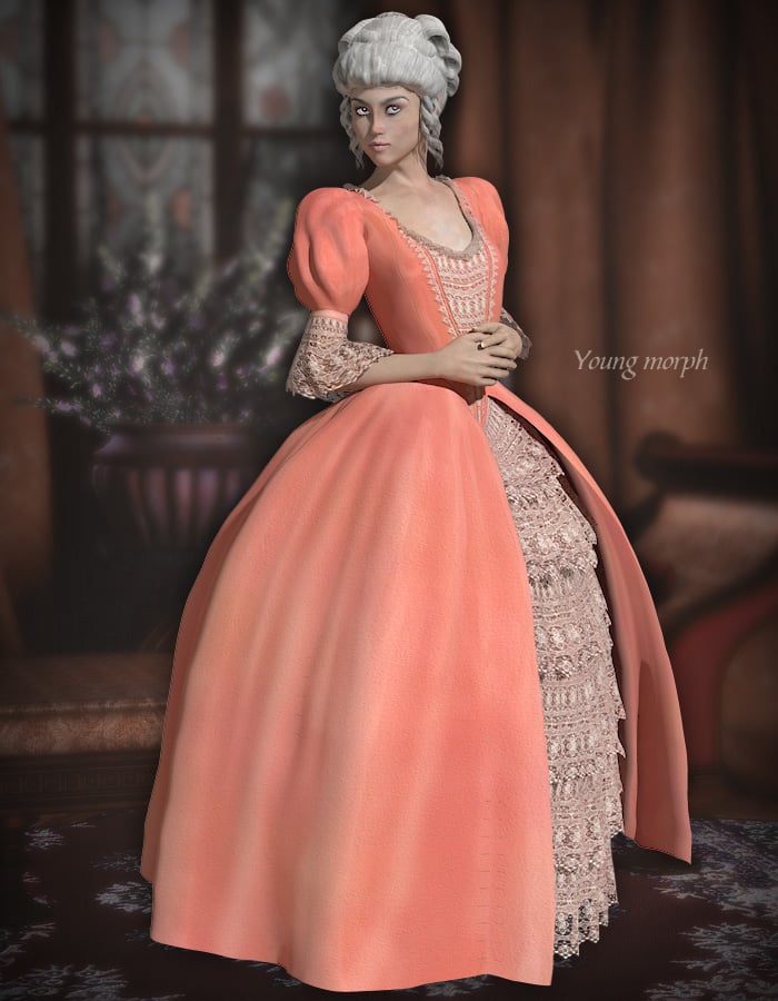 Rococo Countess for V4 by: eshaRuntimeDNA, 3D Models by Daz 3D