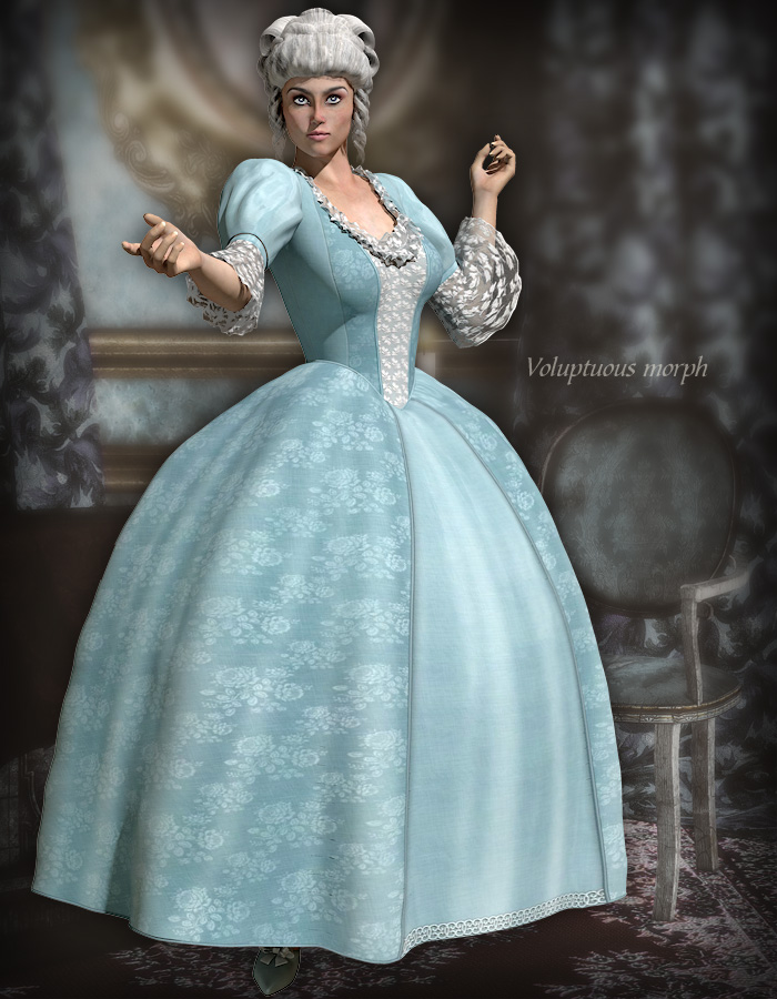 Rococo Countess for V4 by: eshaRuntimeDNA, 3D Models by Daz 3D