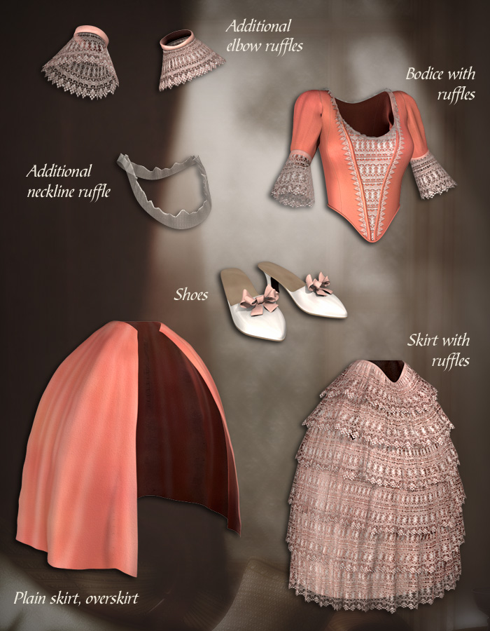 Rococo Countess for V4 Rococo Countess for V4 by: eshaRuntimeDNA, 3D Models by Daz 3D