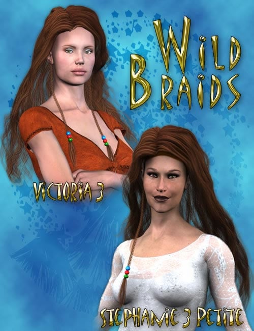 Spring of '76 - Wild Braids Hair by: 3D Universe, 3D Models by Daz 3D