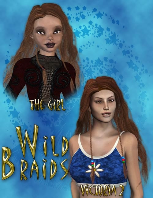 Spring of '76 - Wild Braids Hair by: 3D Universe, 3D Models by Daz 3D
