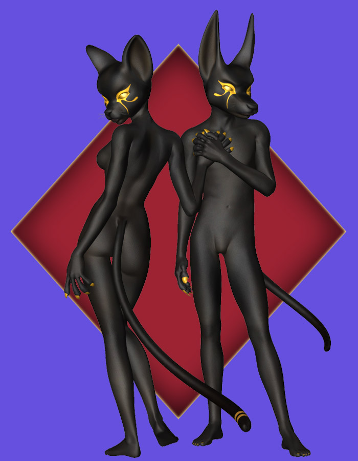 Furries' Furs - Bast and Anubis by: Lady LittlefoxCapsces Digital InkRuntimeDNA, 3D Models by Daz 3D