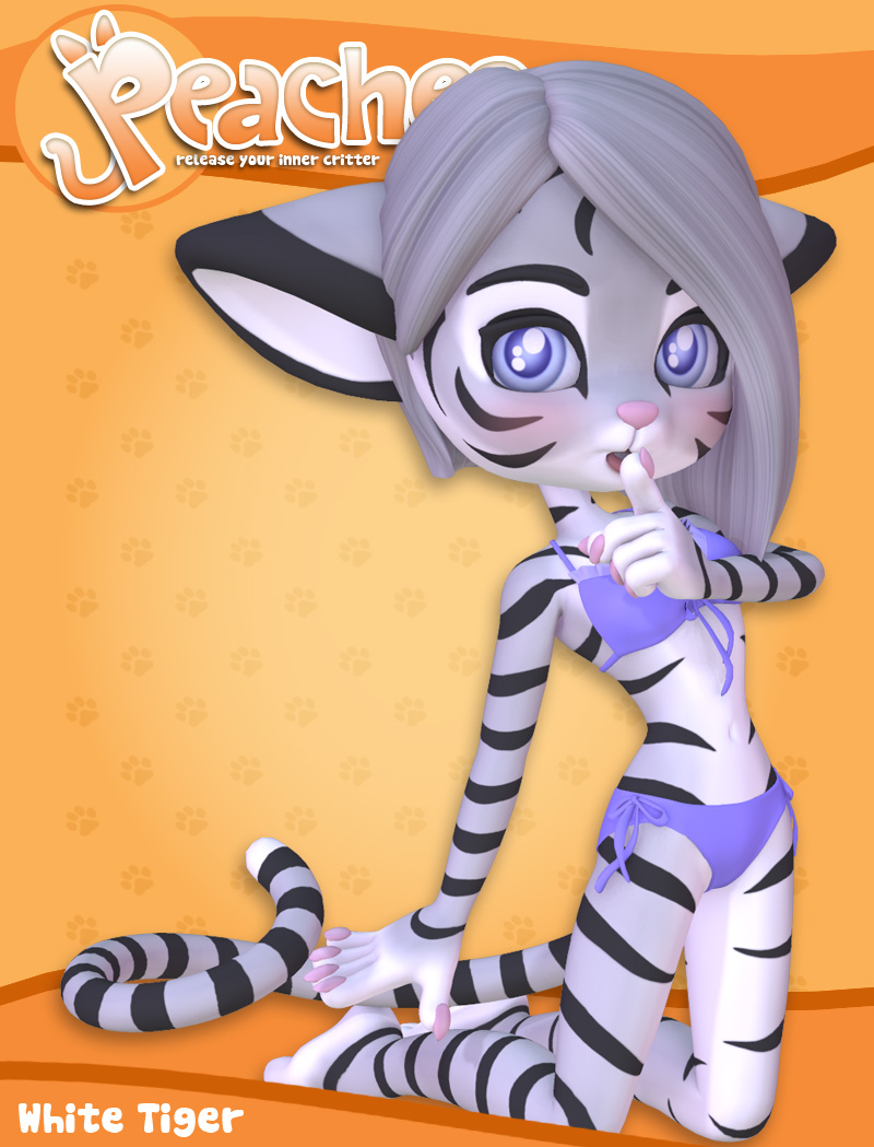Peaches: White Tigers by: Lady LittlefoxRuntimeDNA, 3D Models by Daz 3D