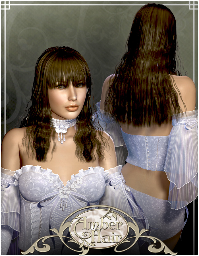 Amber Hair for V4 by: Lady LittlefoxRuntimeDNA, 3D Models by Daz 3D