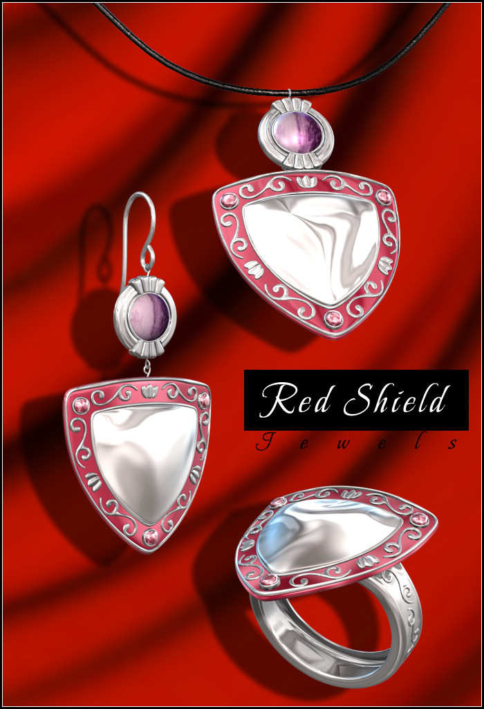 Red Shield Jewels by: inception8RuntimeDNA, 3D Models by Daz 3D