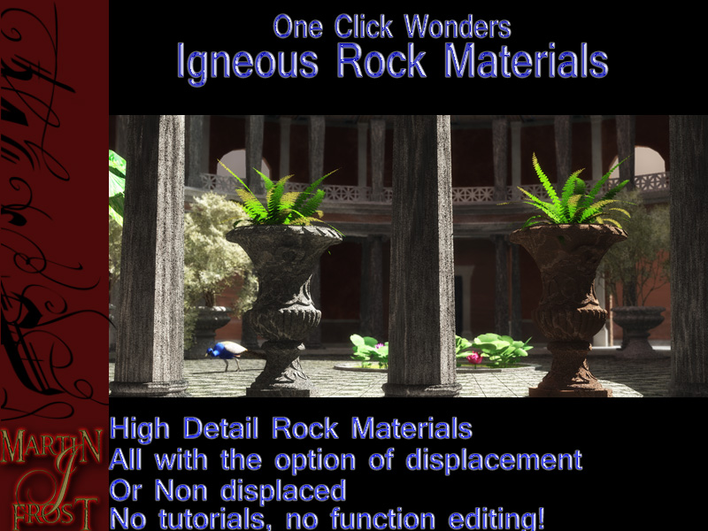 One Click Wonders - Vol4- Igneous Rocks by: MartinJFrostRuntimeDNA, 3D Models by Daz 3D