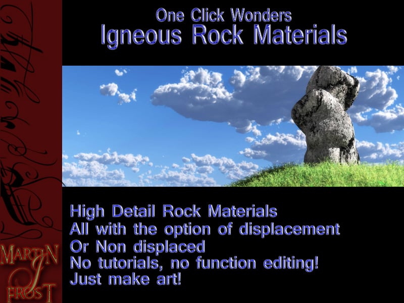 One Click Wonders - Vol4- Igneous Rocks by: MartinJFrostRuntimeDNA, 3D Models by Daz 3D