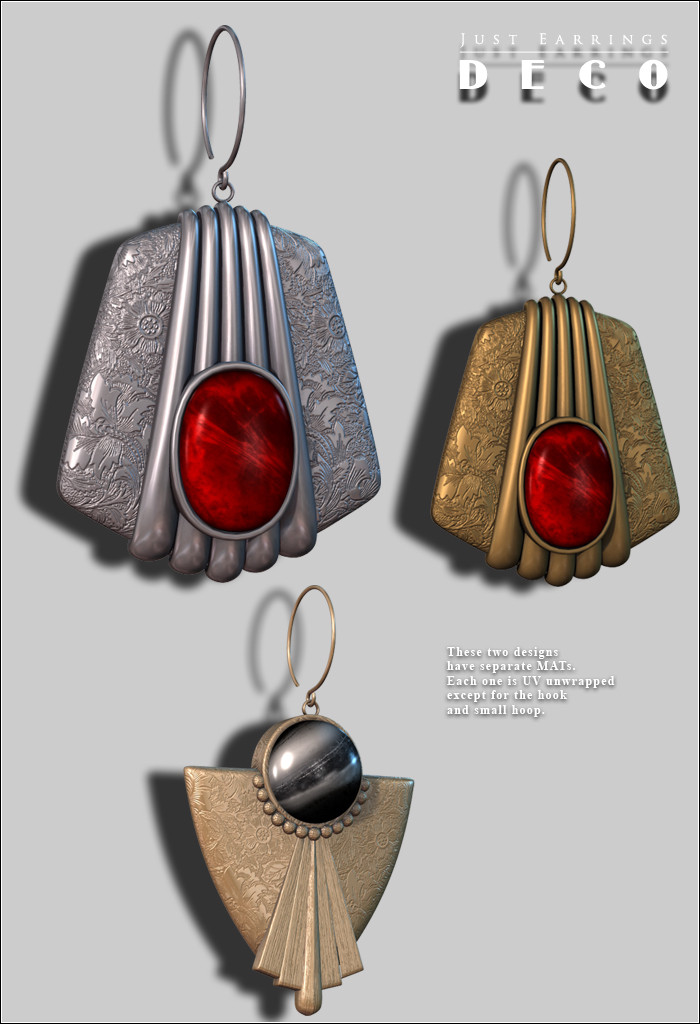 Just Earrings Deco by: inception8, 3D Models by Daz 3D