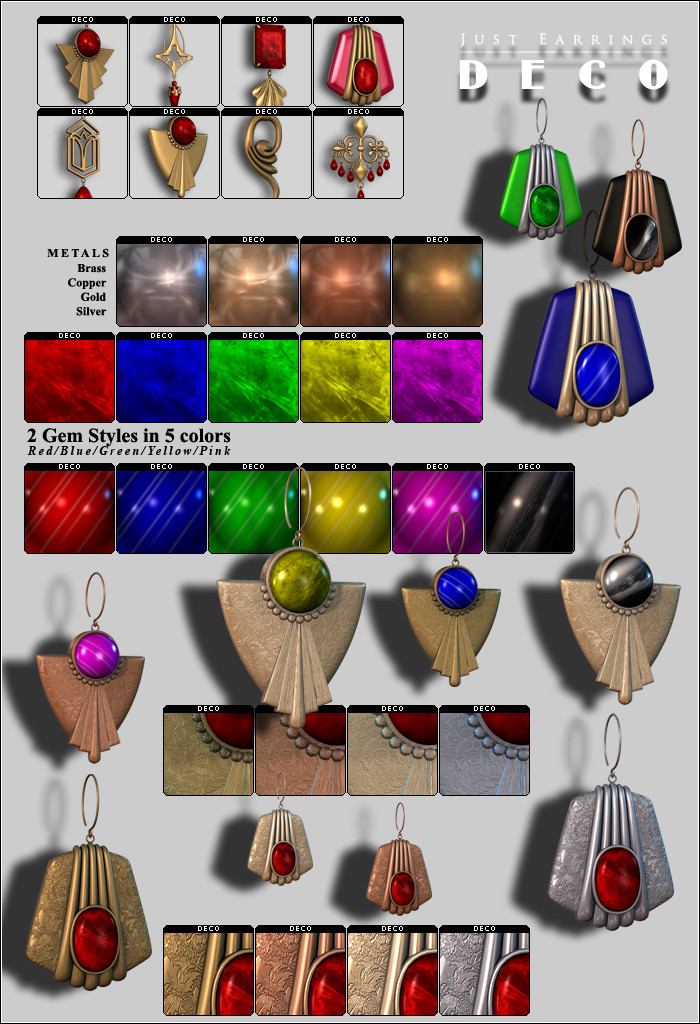 Just Earrings Deco by: inception8, 3D Models by Daz 3D