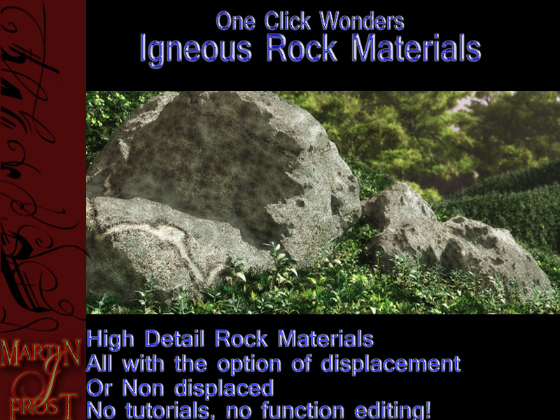 One Click Wonders Rock Mega Bundle by: MartinJFrostRuntimeDNA, 3D Models by Daz 3D