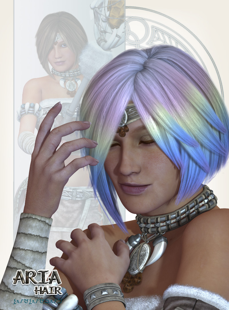 Aria Hair for V4 by: Lady LittlefoxRuntimeDNA, 3D Models by Daz 3D