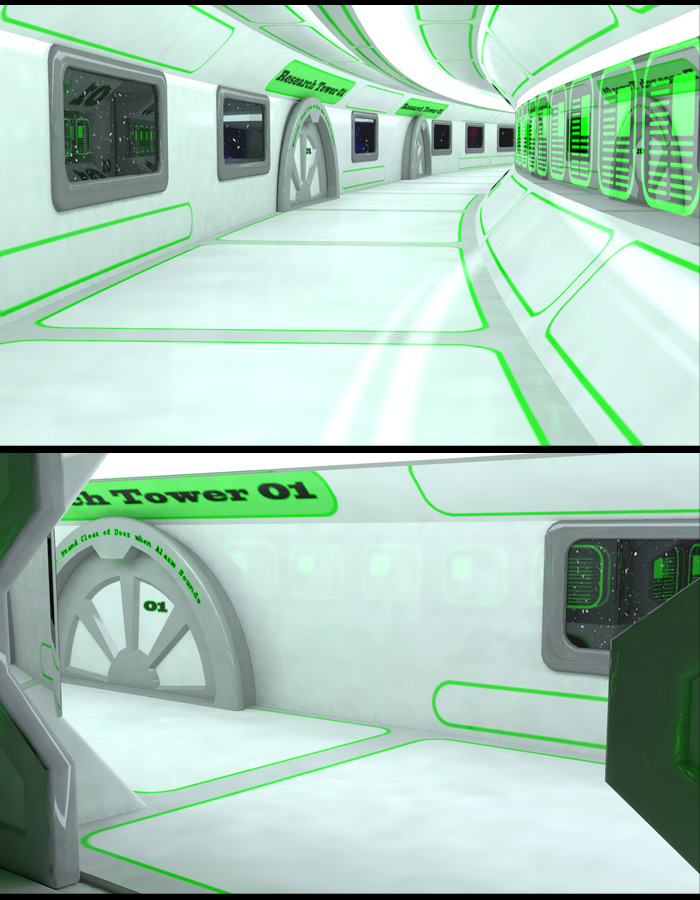 Lunar Science Station: Rim Corridor Lunar Science Station: Rim Corridor by: EvilinnocenceRuntimeDNA, 3D Models by Daz 3D