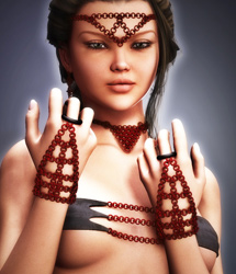 Chainmail Handflowers for V4 by: EvilinnocenceRuntimeDNA, 3D Models by Daz 3D