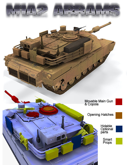 M1 Abrams Main Battle Tank by: KuroKuma, 3D Models by Daz 3D