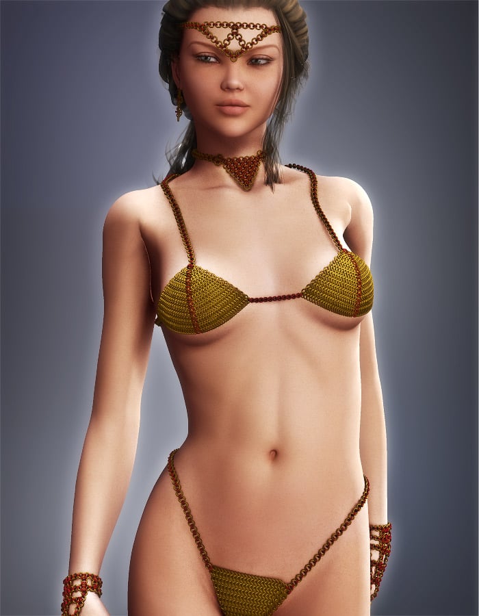 Chainmail Bikini Top for V4 by: EvilinnocenceRuntimeDNA, 3D Models by Daz 3D