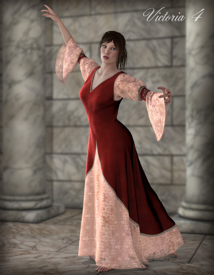 Aurora Dress for V4, Antonia, Miki 3 and Cookie by: eshaRuntimeDNA, 3D Models by Daz 3D