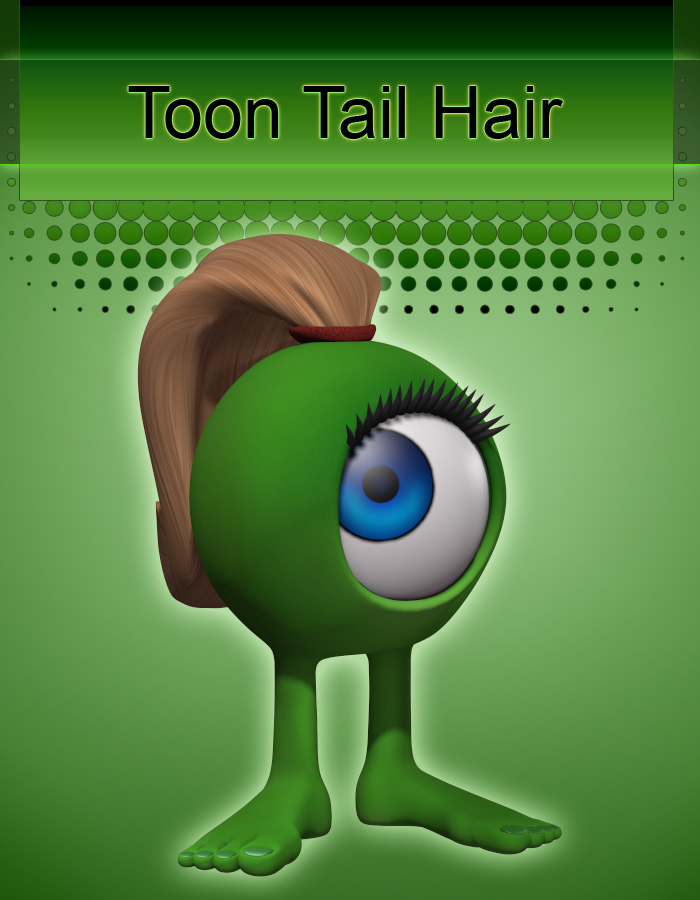 Toon Tail Hair for Rounds by: EvilinnocenceRuntimeDNA, 3D Models by Daz 3D
