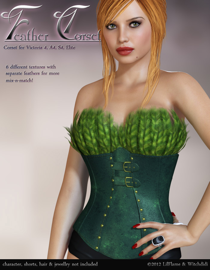 Feather Corset by: LilflameWitchDidi, 3D Models by Daz 3D