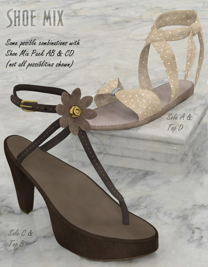 Shoe Mix AB for V4 Shoe Mix AB for V4 by: eshaRuntimeDNA, 3D Models by Daz 3D