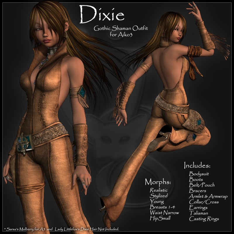 Dixie for A3 by: Lady LittlefoxRuntimeDNA, 3D Models by Daz 3D