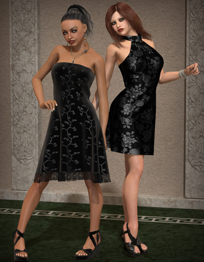 Little Black Dress for V4 by: eshaRuntimeDNA, 3D Models by Daz 3D
