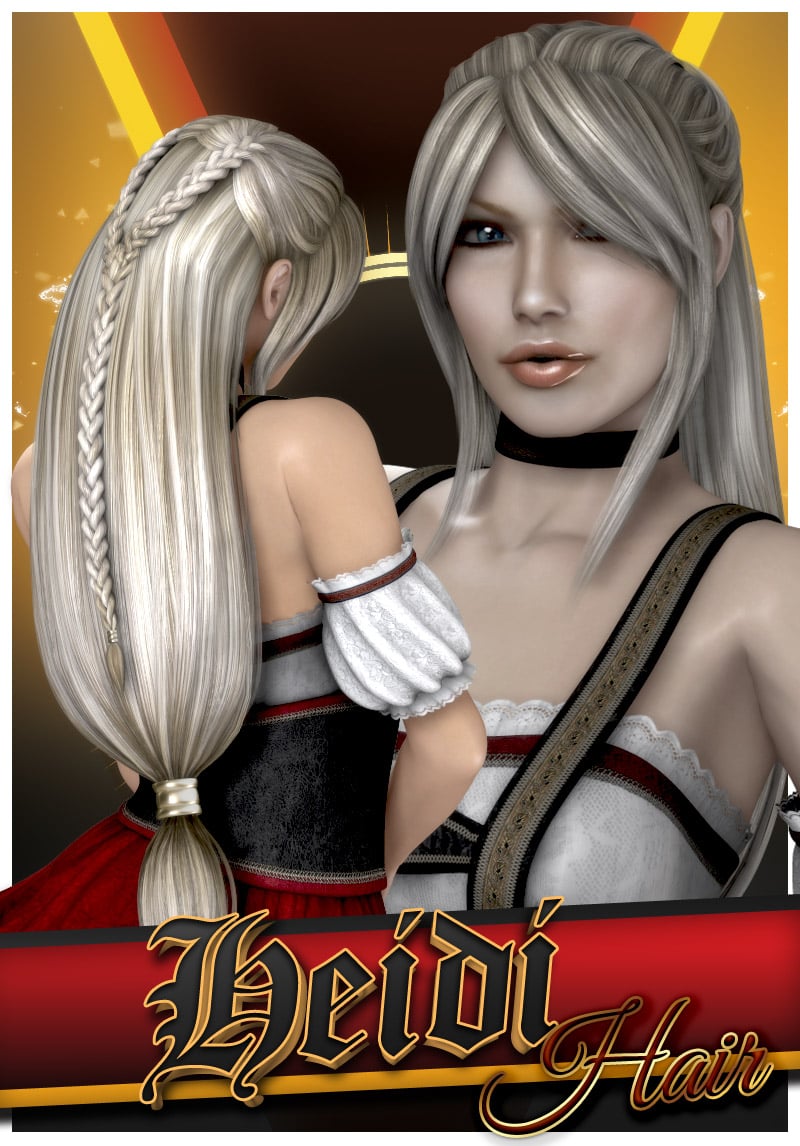 Heidi Hair for V4 Heidi Hair for V4 by: Lady LittlefoxRuntimeDNA, 3D Models by Daz 3D