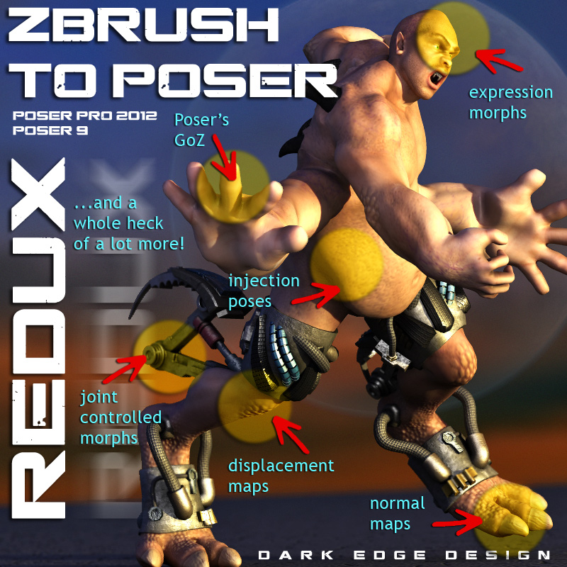Zbrush To Poser: Redux by: DarkEdgeDesignRuntimeDNA, 3D Models by Daz 3D