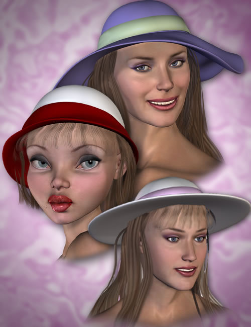 Hat Pack by: Lourdes, 3D Models by Daz 3D